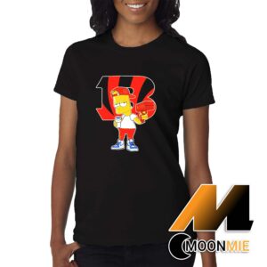 Cincinnati Bengals NFL X Bart Simpson Cartoon Women Shirt